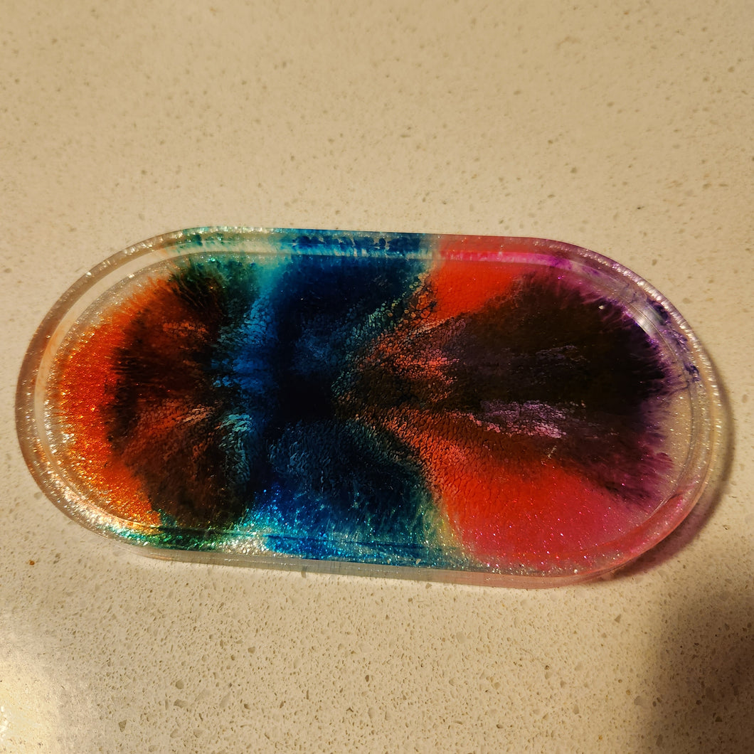 Pre Made Resin Oval Trinket Holder/ Dish