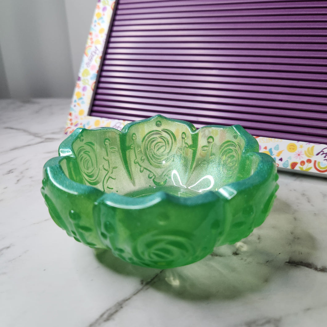 Pre Made Resin Flower Trinket Holder/ Dish