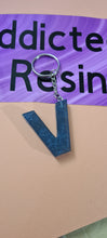 Load image into Gallery viewer, Pre Made Resin Letter V Keyrings
