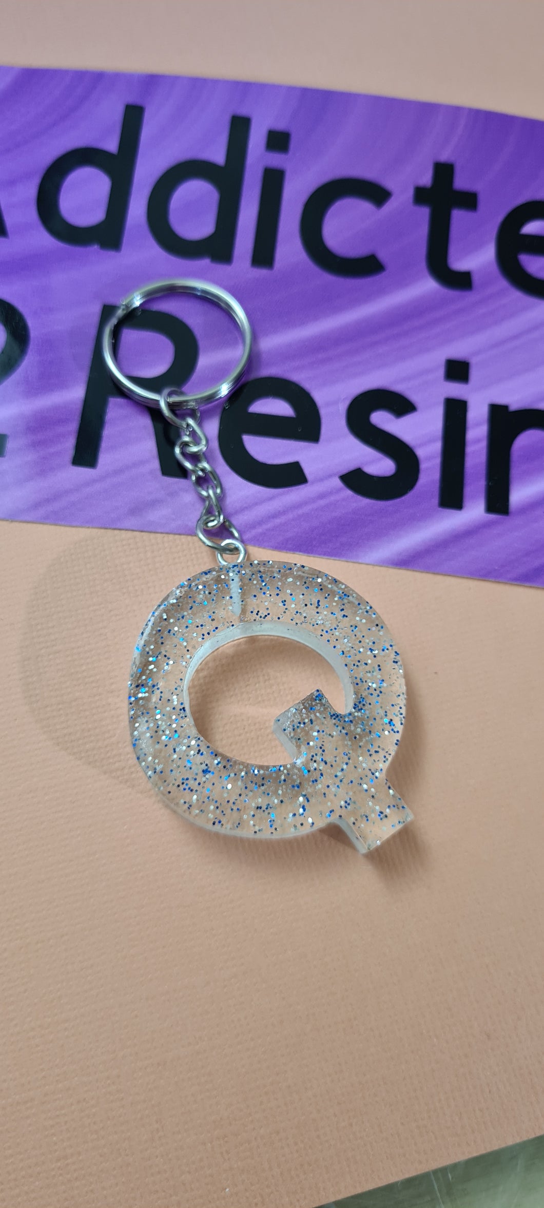 Pre Made Resin Letter Q Keyrings