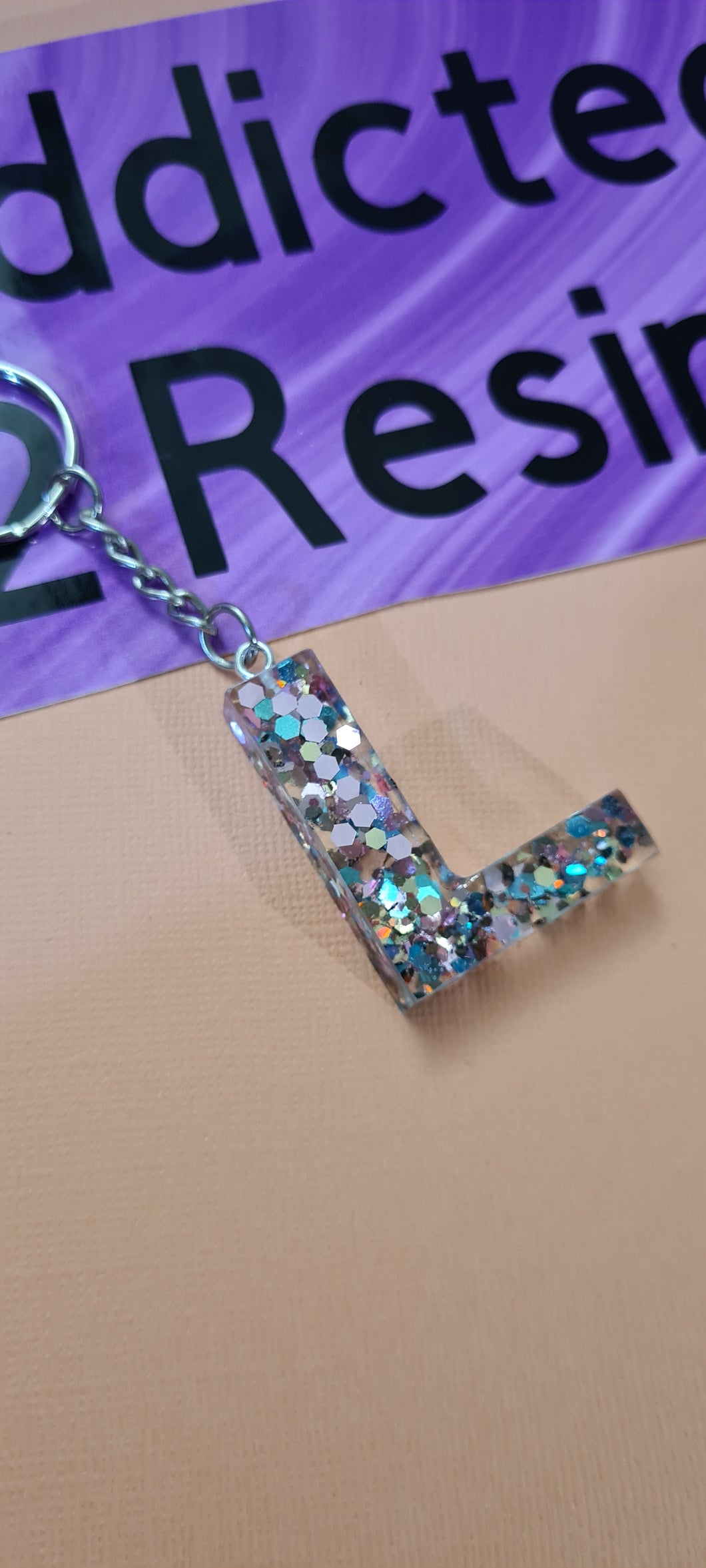 Pre Made Resin Letter L Keyrings