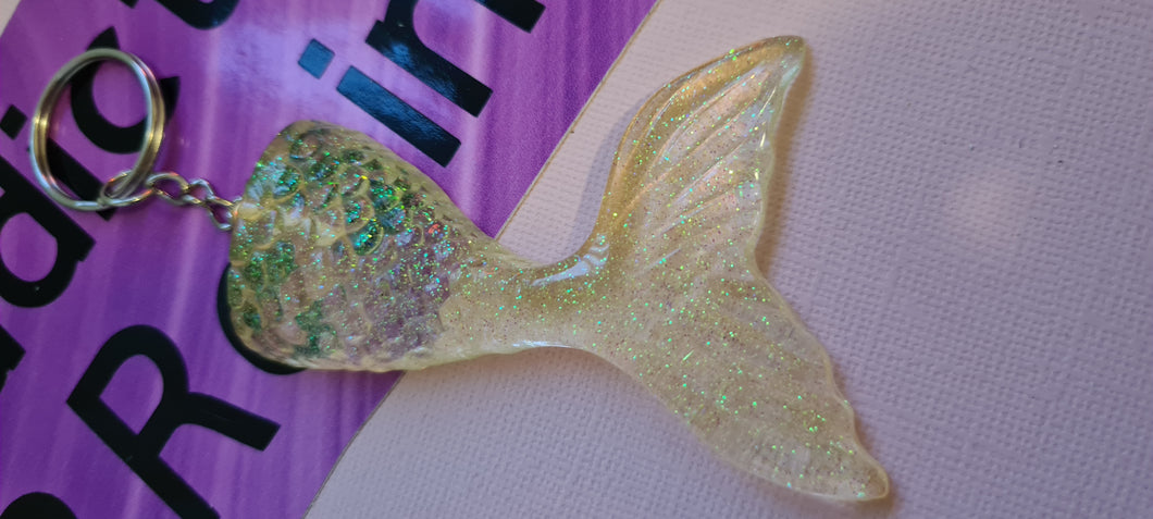 Pre made resin mermaid tail keyrings