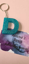 Load image into Gallery viewer, Pre Made Resin Letter D Keyrings
