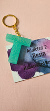 Load image into Gallery viewer, Pre Made Resin Letter T Keyrings
