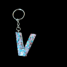 Load image into Gallery viewer, Pre Made Resin Letter V Keyrings
