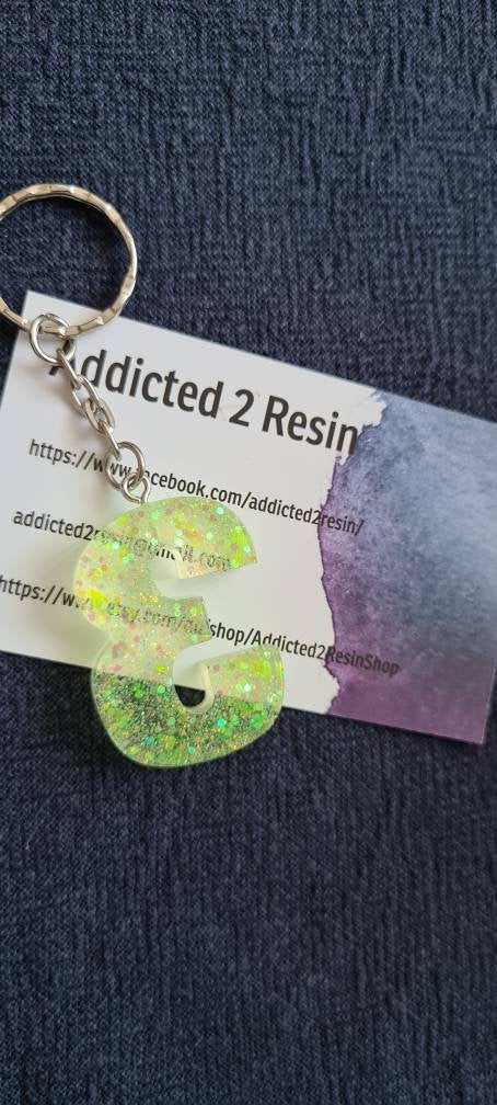 Pre Made Resin Number 3 Keyrings