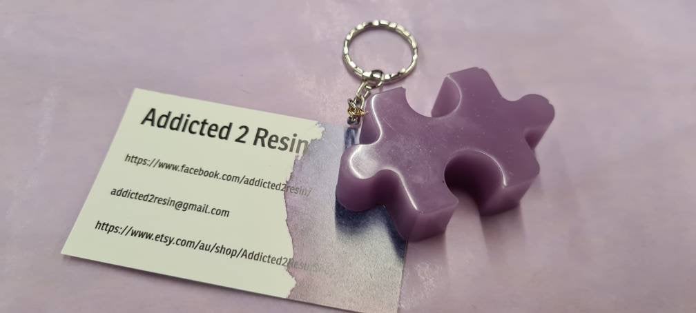 Pre Made Resin Large Puzzle piece Keyrings