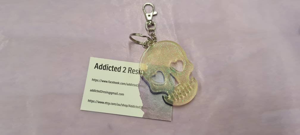 Pre Made Resin Candy Skull Keyrings