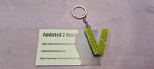 Load image into Gallery viewer, Pre Made Resin Letter V Keyrings
