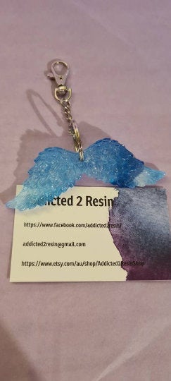 Pre Made Resin Angel wing Keyrings